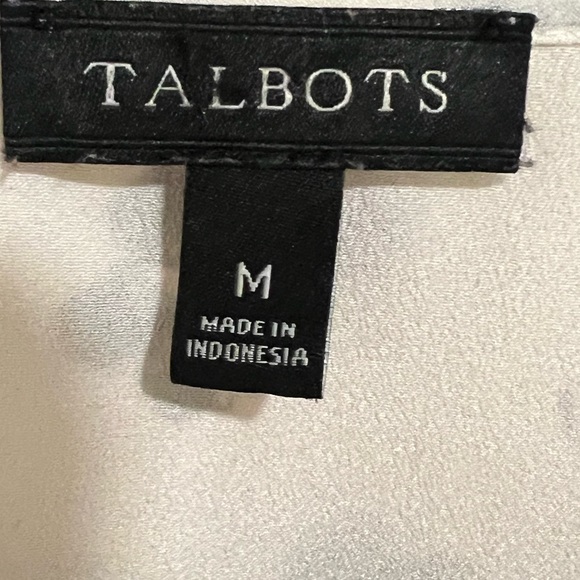 Talbots Short Sleeved Sheer Lines V-Neck Blouse - Picture 8 of 10